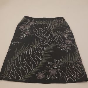 French Connection black beaded sequin pencil skirt